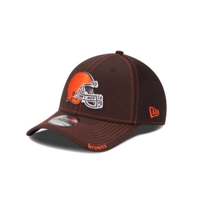 Brown Cleveland Browns Hat - New Era NFL Neo 39THIRTY Stretch Fit Caps USA6201893